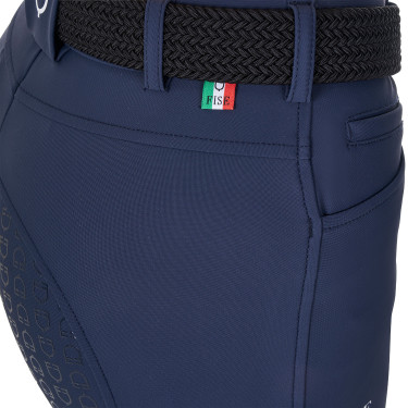 Damesrijbroek Equestro x FISE full grip Marineblazer Marineblauw