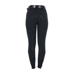 Dames rijbroek Equestro met kniest grip, hoge taille, gevoerd met fleece Zwart Dames rijbroek Equestro met kniest grip, hoge taille, gevoerd met fleece Zwart
