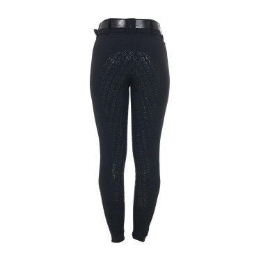 Dames rijbroek Equestro met kniest grip, hoge taille, gevoerd met fleece Zwart Dames rijbroek Equestro met kniest grip, hoge taille, gevoerd met fleece Zwart