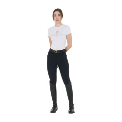 Dames rijbroek Equestro met kniest grip, hoge taille, gevoerd met fleece Zwart Dames rijbroek Equestro met kniest grip, hoge taille, gevoerd met fleece Zwart