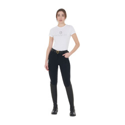 Dames rijbroek Equestro met kniest grip, hoge taille, gevoerd met fleece Zwart Dames rijbroek Equestro met kniest grip, hoge taille, gevoerd met fleece Zwart