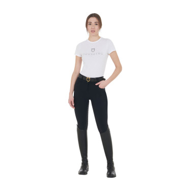 Dames rijbroek Equestro met kniest grip, hoge taille, gevoerd met fleece Zwart Dames rijbroek Equestro met kniest grip, hoge taille, gevoerd met fleece Zwart