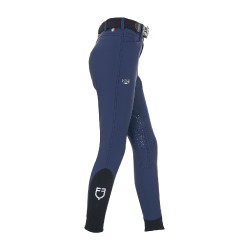 Kinderrijbroek unisex Equestro x FISE met kniestukken grip Marineblazer Marineblauw