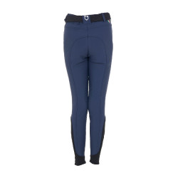 Kinderrijbroek unisex Equestro x FISE met kniestukken grip Marineblazer Marineblauw