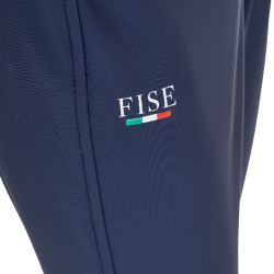 Kinderrijbroek unisex Equestro x FISE met kniestukken grip Marineblazer Marineblauw