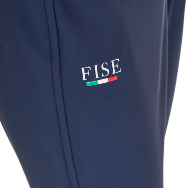 Kinderrijbroek unisex Equestro x FISE met kniestukken grip Marineblazer Marineblauw