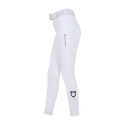 Kinderrijbroek unisex Equestro x FISE met kniestukken grip Wit