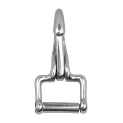Supreme stalen veerkarabijnhaak met messing plating Zilver