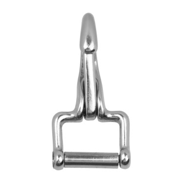 Supreme stalen veerkarabijnhaak met messing plating Zilver