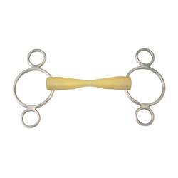 Happy Mouth pessoa-gag 3 ringen – paardrijbit RVS