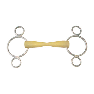 Happy Mouth pessoa-gag 3 ringen – paardrijbit RVS