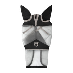 Volledig Equestro vliegenmasker met logo Grijs Volledig Equestro vliegenmasker met logo Grijs