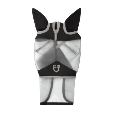 Volledig Equestro vliegenmasker met logo Grijs Volledig Equestro vliegenmasker met logo Grijs