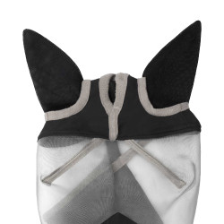 Volledig Equestro vliegenmasker met logo Grijs Volledig Equestro vliegenmasker met logo Grijs