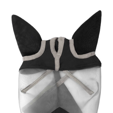 Volledig Equestro vliegenmasker met logo Grijs Volledig Equestro vliegenmasker met logo Grijs