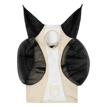 Tweekleurig Equestro vliegenmasker van mesh After glow / glanzend wit