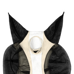 Tweekleurig Equestro vliegenmasker van mesh After glow / glanzend wit