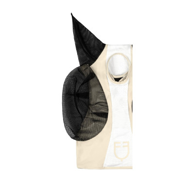 Tweekleurig Equestro vliegenmasker van mesh After glow / glanzend wit