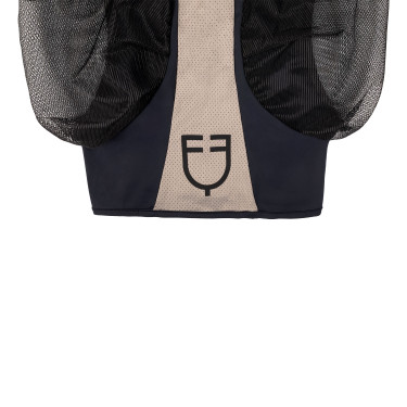 Tweekleurig Equestro vliegenmasker van mesh Antraciet / grijze flanelle Beige