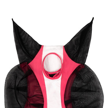 Tweekleurig Equestro vliegenmasker van mesh Kamperfoelie / glanzend wit Roze Tweekleurig Equestro vliegenmasker van mesh Kamperfoelie / glanzend wit Roze