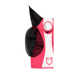 Tweekleurig Equestro vliegenmasker van mesh Kamperfoelie / glanzend wit Roze Tweekleurig Equestro vliegenmasker van mesh Kamperfoelie / glanzend wit Roze
