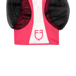 Tweekleurig Equestro vliegenmasker van mesh Kamperfoelie / glanzend wit Roze Tweekleurig Equestro vliegenmasker van mesh Kamperfoelie / glanzend wit Roze