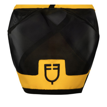 Equestro vliegenmasker met voorlogo Geel Equestro vliegenmasker met voorlogo Geel