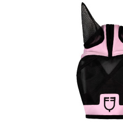 Equestro vliegenmasker met voorlogo Orchidee boeket Roze