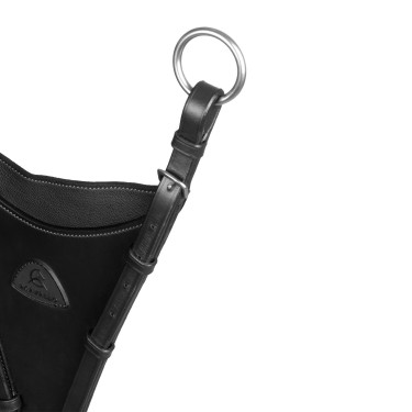 Martingaal Acavallo met leren bib-aanhechting Zwart Martingaal Acavallo met leren bib-aanhechting Zwart