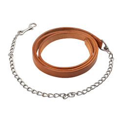 Leren longeerlijn Pool’s met ketting Lichte olie Bruin