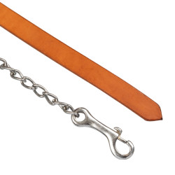 Leren longeerlijn Pool’s met ketting Lichte olie Bruin