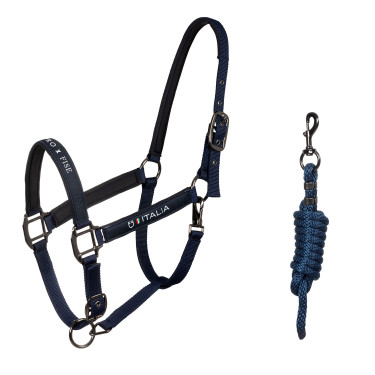 Equestro x FISE halsters, gevoerd en verstelbaar Marineblazer Marineblauw