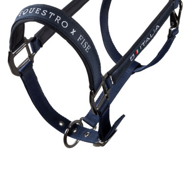 Equestro x FISE halsters, gevoerd en verstelbaar Marineblazer Marineblauw