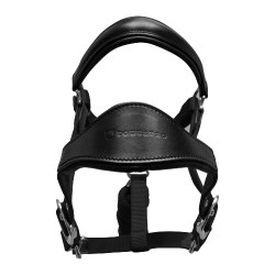 Ergonomisch halster van Equestro met lederen inzetstukken Zwart / zwart