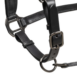 Anatomisch lederen halster Equestro Diamond Zwart