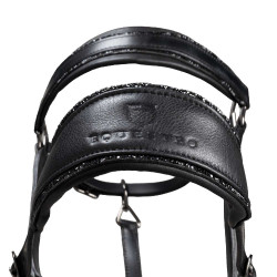 Anatomisch lederen halster Equestro Diamond Zwart