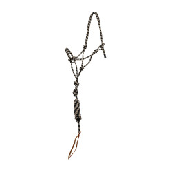 Pool’s koordhalster met knoop, met leadrope Beige / zwart