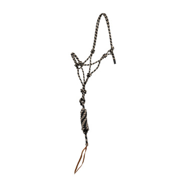 Pool’s koordhalster met knoop, met leadrope Beige / zwart
