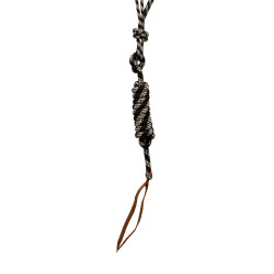 Pool’s koordhalster met knoop, met leadrope Beige / zwart