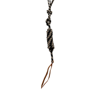 Pool’s koordhalster met knoop, met leadrope Beige / zwart
