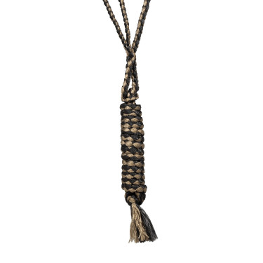 Pool’s touwhalster met brede neus met leadrope Zwart / beige