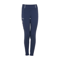 Meisjeslegging Equestro x FISE full grip slim fit coupe Marineblazer Marineblauw