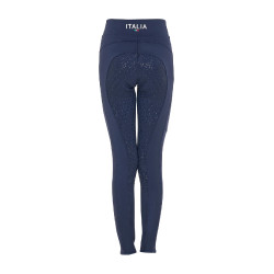 Meisjeslegging Equestro x FISE full grip slim fit coupe Marineblazer Marineblauw