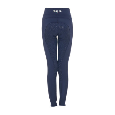Meisjeslegging Equestro x FISE full grip slim fit coupe Marineblazer Marineblauw