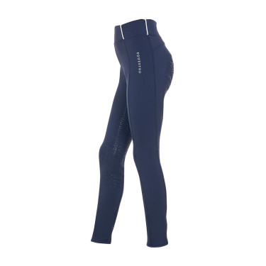 Meisjeslegging Equestro x FISE full grip slim fit coupe Marineblazer Marineblauw