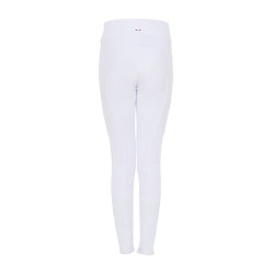 Meisjeslegging Equestro x FISE full grip slim fit coupe Wit