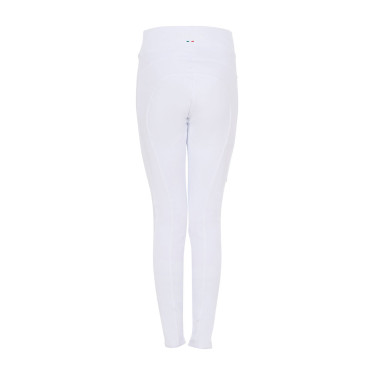 Meisjeslegging Equestro x FISE full grip slim fit coupe Wit