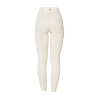 Dameslegging Equestro met hoge taille en riemlussen Antiek wit Beige