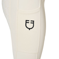 Dameslegging Equestro met hoge taille en riemlussen Antiek wit Beige