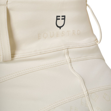 Dameslegging Equestro met hoge taille en riemlussen Antiek wit Beige